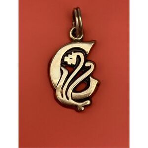 .925 Letter C Ornate Vintage Sterling Silver Jewelry Charm